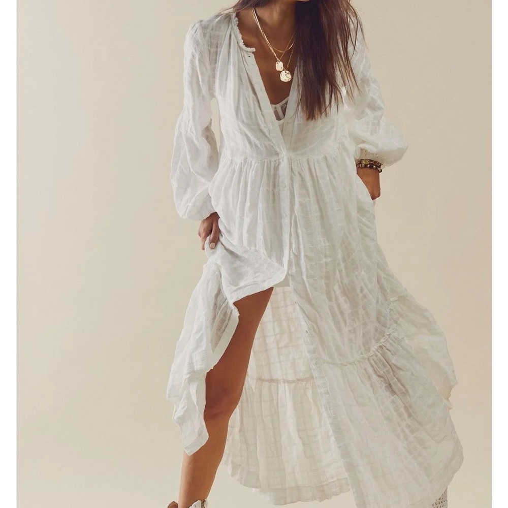 NWT Free People Edie Maxi Dress in White Size Small